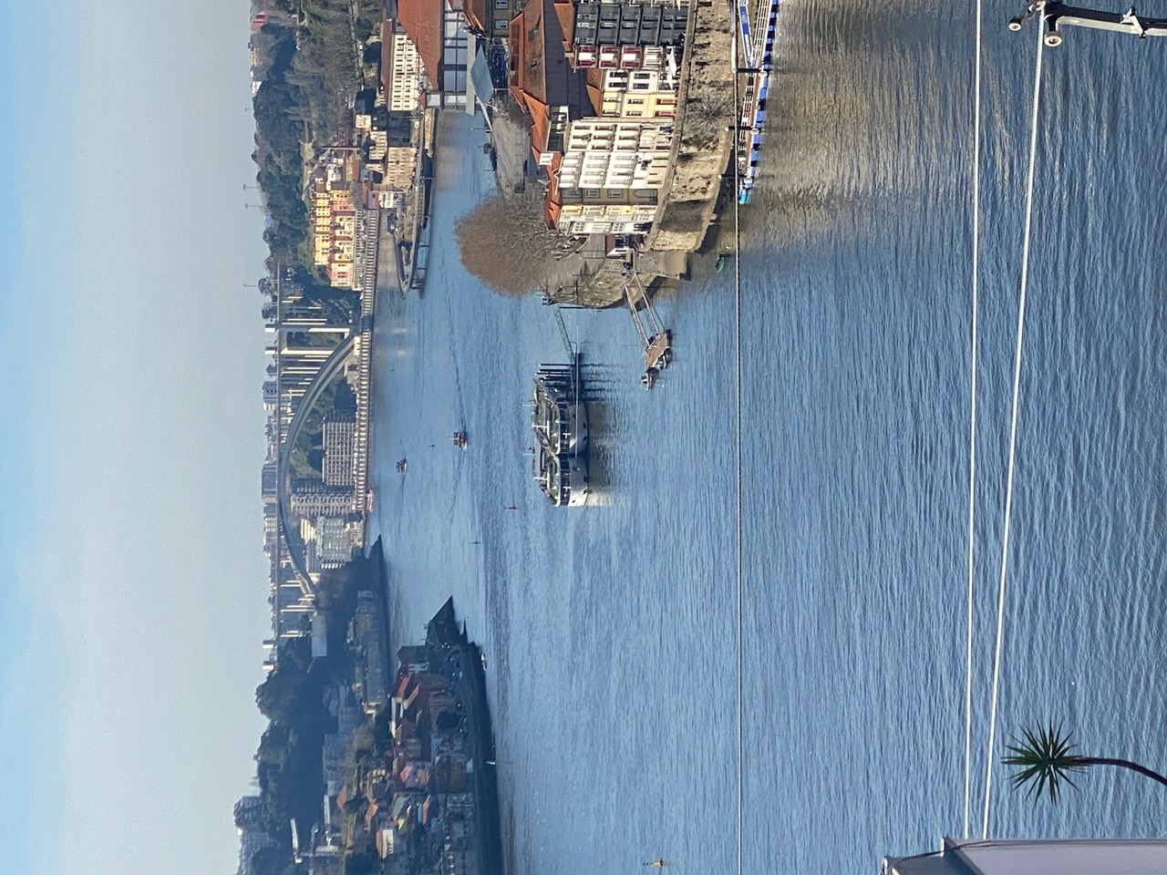A wide view of the Douro River and Porto waterfront